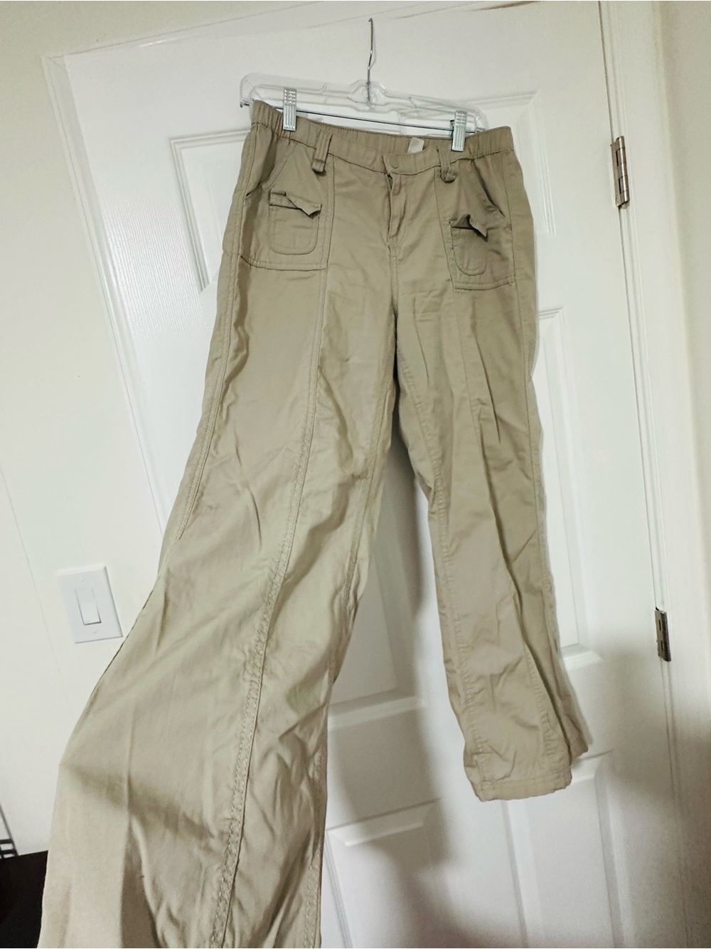 Wide-Leg Utility Pants in Khaki